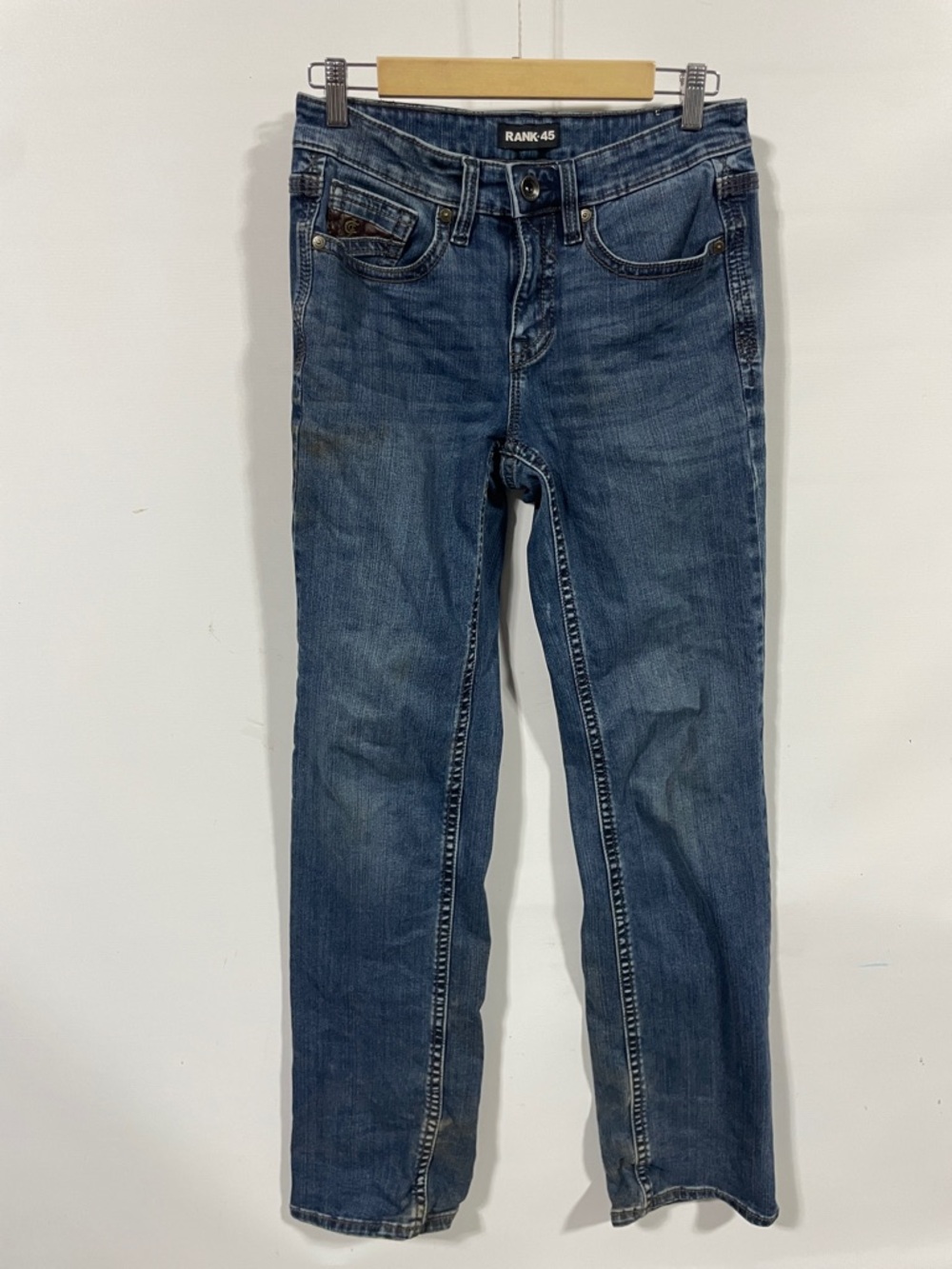 RANK-45 Classic Straight Leg Jeans in Medium Blue